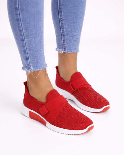 Baskets slip-on femme maille perforée avec bande élastique