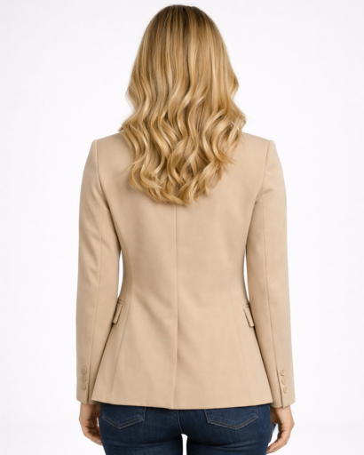Blazer Femme Coupe Ajustée Col Tailleur Bouton Simple – Tenue Bureau Chic | Invitée de Mariage & Style
