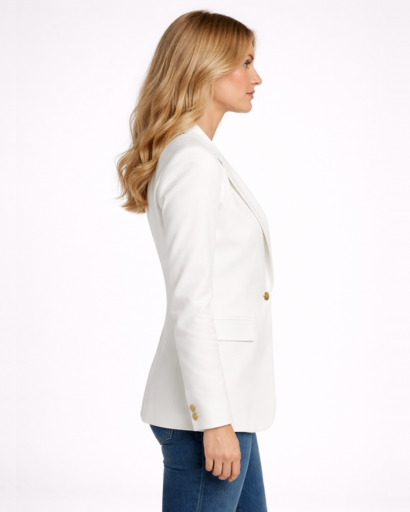 Blazer Femme Coupe Ajustée Col Tailleur Bouton Simple – Tenue Bureau Chic | Invitée de Mariage & Style
