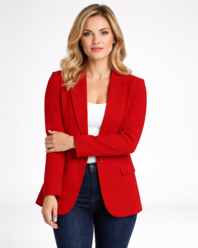 Blazer Femme Coupe Ajustée Col Tailleur Bouton Simple – Tenue Bureau Chic | Invitée de Mariage & Style
