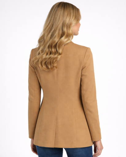 Blazer Femme Coupe Ajustée Col Tailleur Bouton Simple – Tenue Bureau Chic | Invitée de Mariage & Style