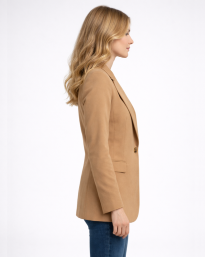 Blazer Femme Coupe Ajustée Col Tailleur Bouton Simple – Tenue Bureau Chic | Invitée de Mariage & Style
