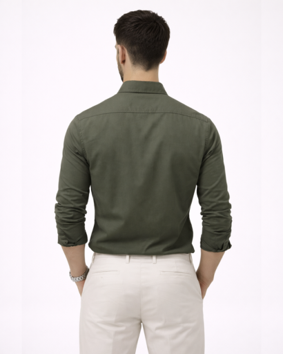 Chemise Homme Manches Longues Poches Poitrine Coupe Ajustée