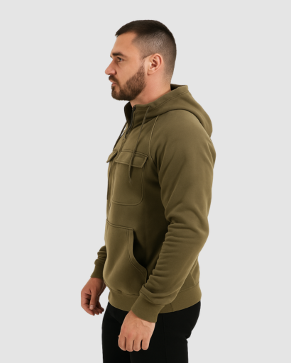 Sweat à Capuche Homme avec Poche Kangourou – Style Utilitaire