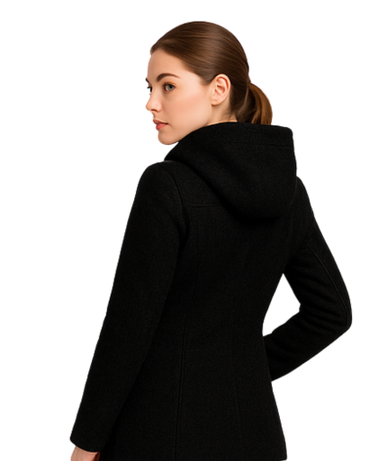 Manteau Femme Style Motard avec Capuche – Look Moderne pour Hiver