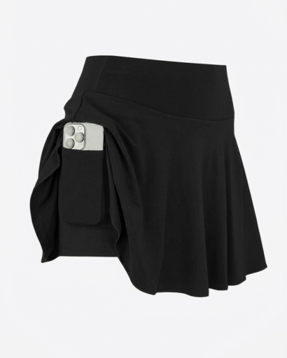 Jupe courte femme évasée taille haute