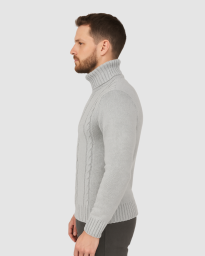 Pull Col Roulé Homme – Élégance Tricotée et Chaleur Hivernale