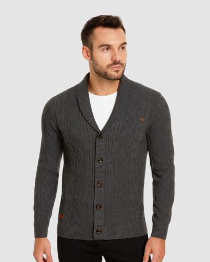 Cardigan Homme à Col Châle | Style Classique et Confort Moderne