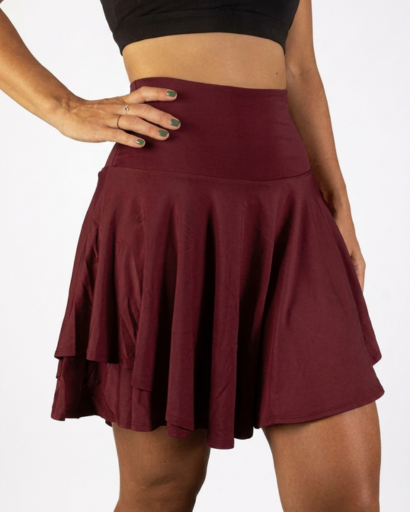 Jupe courte femme évasée taille haute