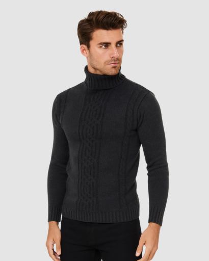 Pull Col Roulé Homme – Élégance Tricotée et Chaleur Hivernale