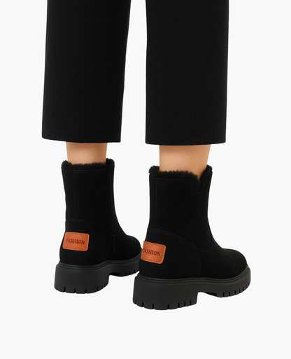 Bottes femme doublées thermiques, vue de profil