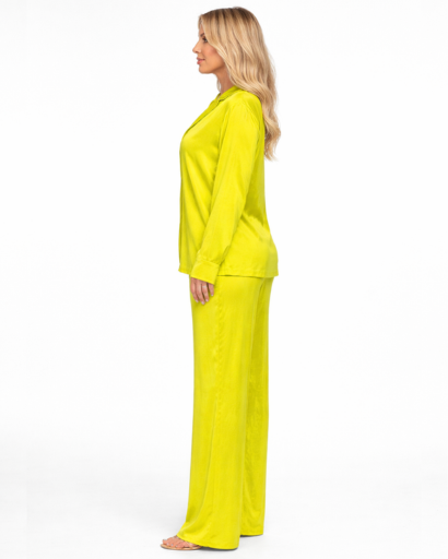 Ensemble femme chemise et pantalon fluide coupe large confortable