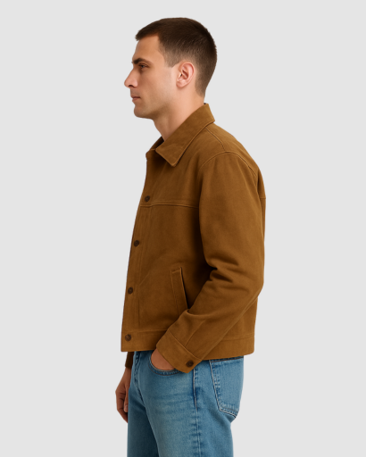 Veste Homme Vintage en Suédine – Look Rétro et Élégance Moderne
