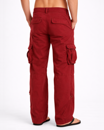 Pantalon cargo femme coupe large poches multiples style casual