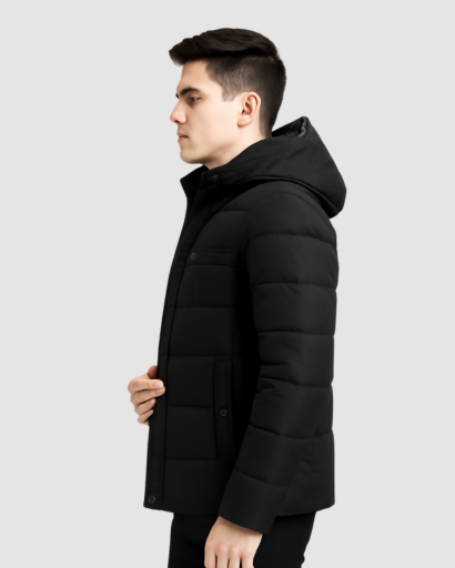 Veste Matelassée d’Hiver pour Homme – Capuche Intégrée et Doublure Thermique