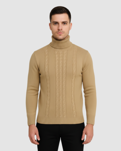 Pull Col Roulé Homme – Élégance Tricotée et Chaleur Hivernale
