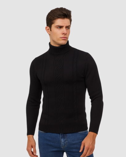 Pull Col Roulé Homme – Élégance Tricotée et Chaleur Hivernale