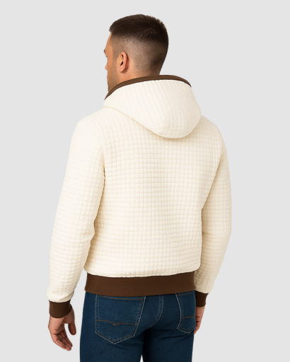 Veste Matelassée à Capuche Doublée Sherpa pour Homme