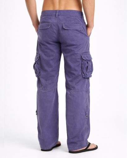 Pantalon cargo femme coupe large poches multiples style casual