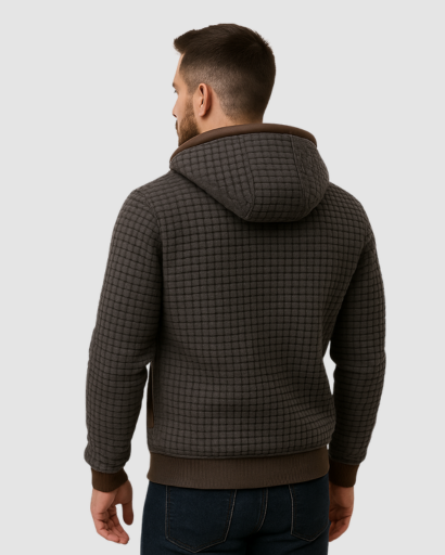Veste Matelassée à Capuche Doublée Sherpa pour Homme