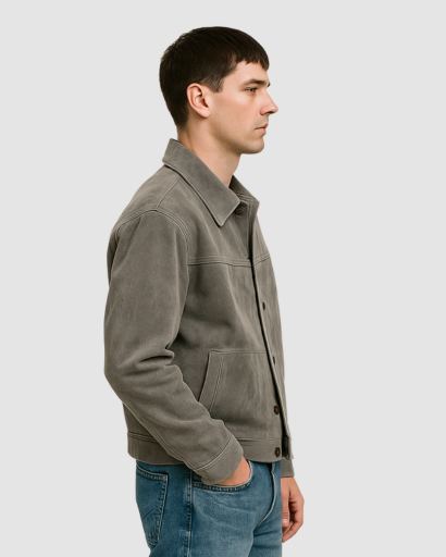 Veste Homme Vintage en Suédine – Look Rétro et Élégance Moderne