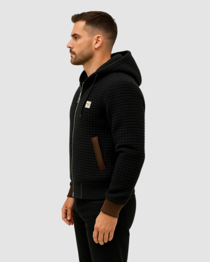 Veste Matelassée à Capuche Doublée Sherpa pour Homme