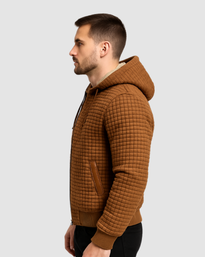 Veste Matelassée à Capuche Doublée Sherpa pour Homme