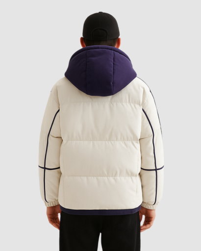 Doudoune Homme Matelassée à Capuche – Style Bicolore Sport