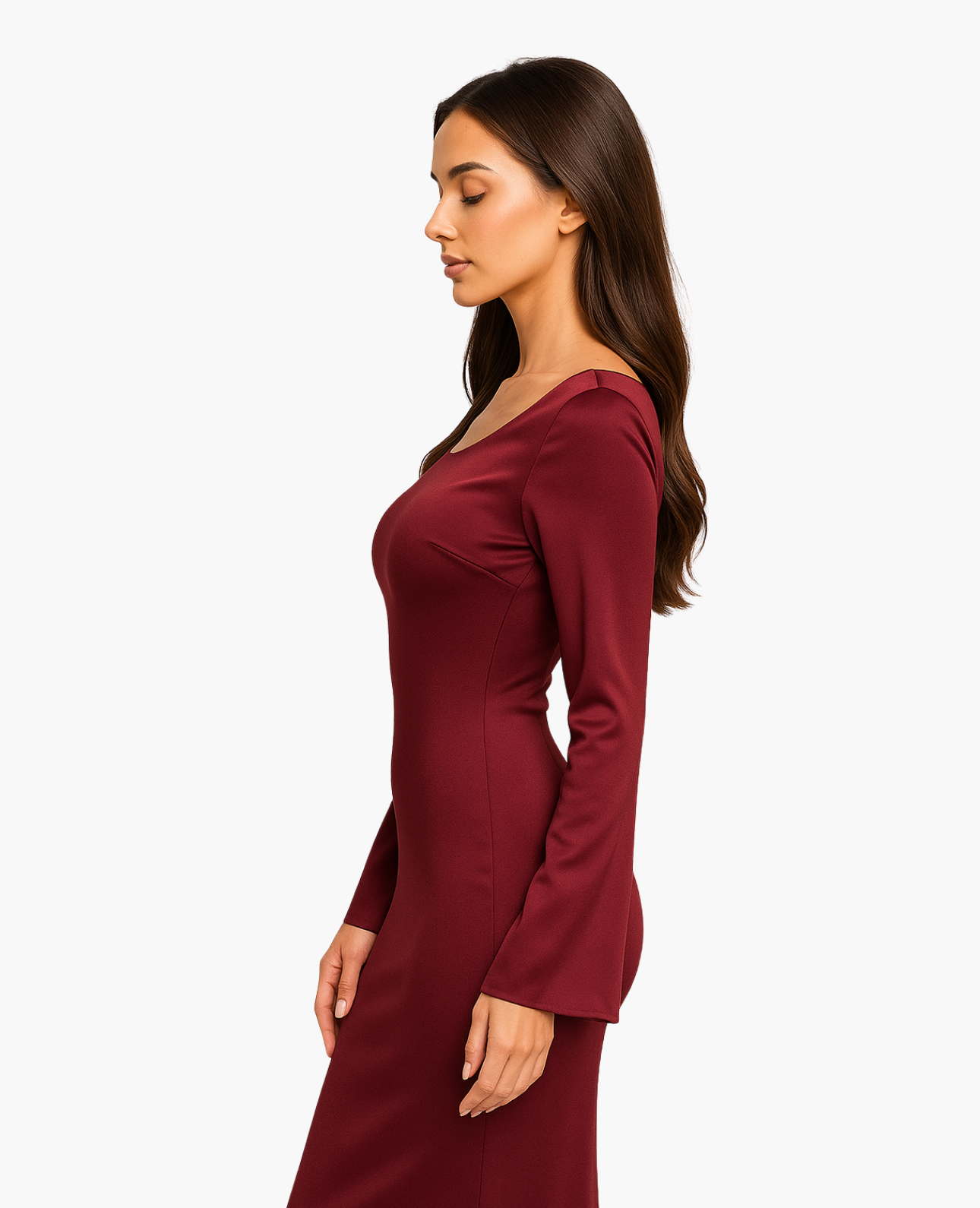 Robe Maxi Femme Satinée Coupe Ajustée – Dos-Nu Élégant | Soirée & Invitée de Mariage