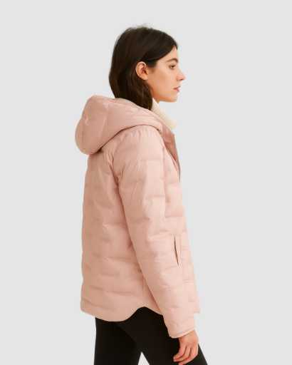 Veste Matelassée Femme avec Capuche – Élégance Thermique pour l’Hiver