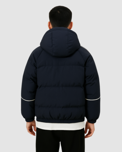 Doudoune Homme Matelassée à Capuche – Style Bicolore Sport