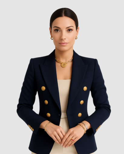 Veste Blazer à Boutons Dorés | Élégance Structurée et Chic Intemporel