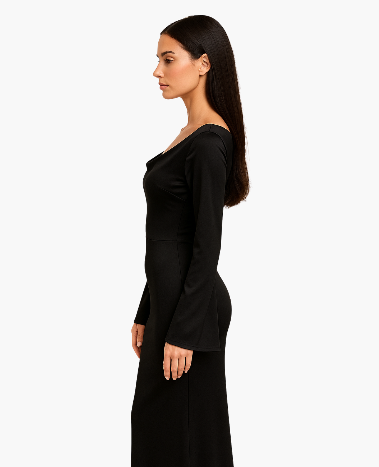 Robe Maxi Femme Satinée Coupe Ajustée – Dos-Nu Élégant | Soirée & Invitée de Mariage