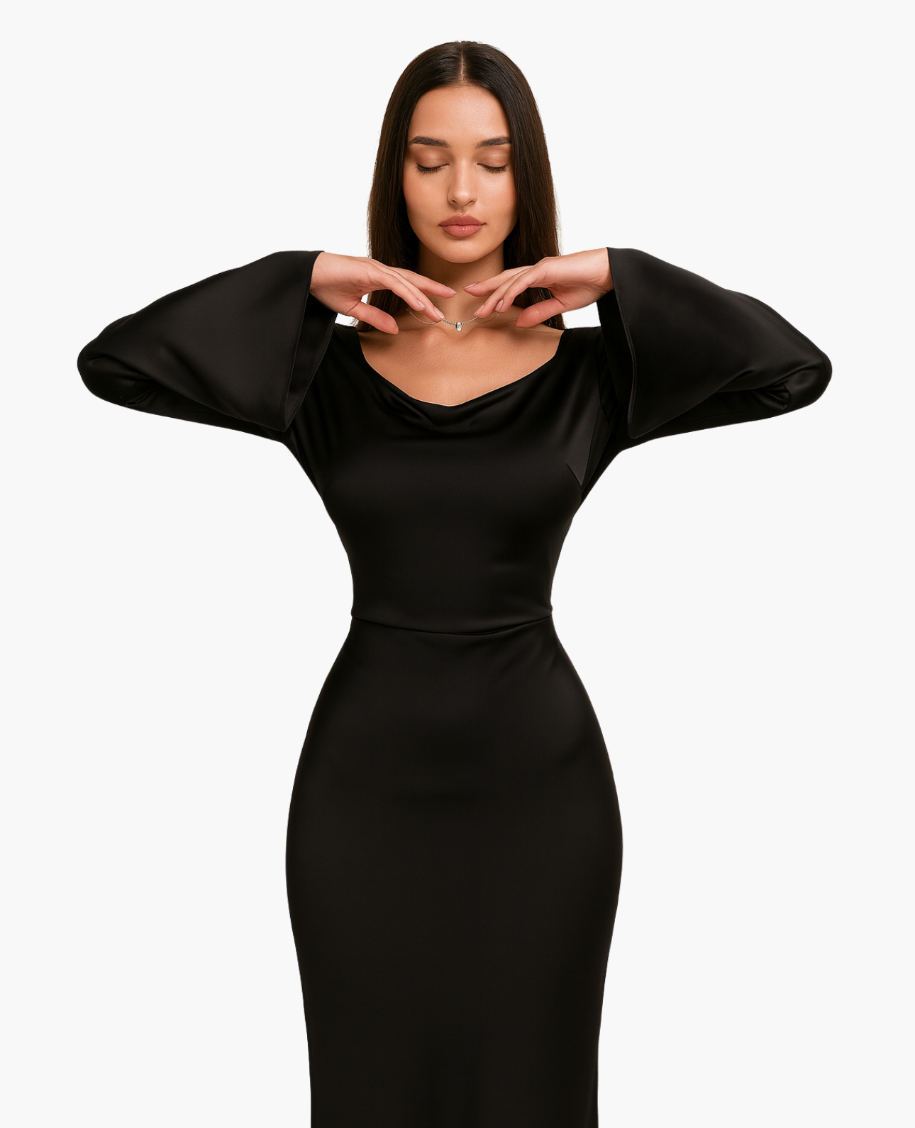 Robe Maxi Femme Satinée Coupe Ajustée – Dos-Nu Élégant | Soirée & Invitée de Mariage