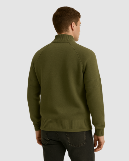 Pull Col Demi-Zip Homme – Maille Confort Structurée