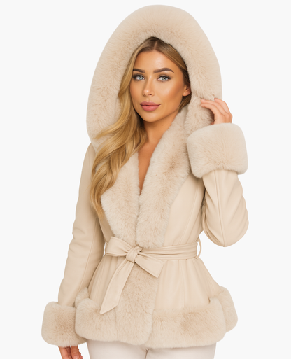 Manteau Femme à Capuche Bordée | Chaleur Élégante pour les Jours Froids