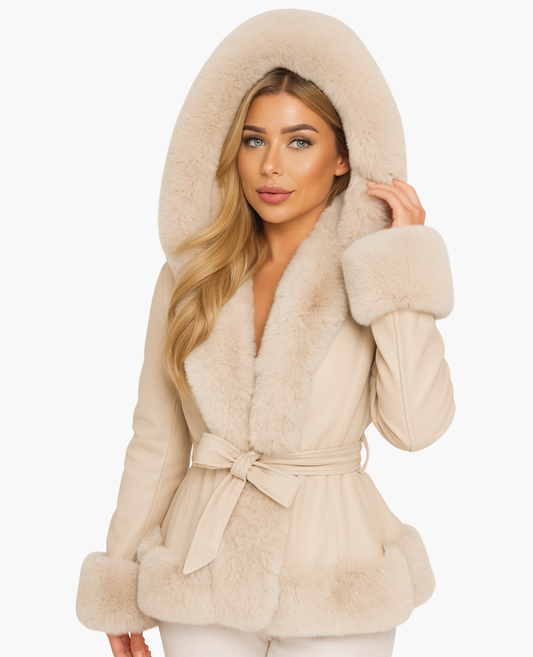 Manteau Femme à Capuche Bordée | Chaleur Élégante pour les Jours Froids