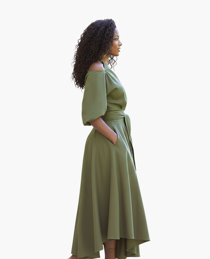 Robe Élégante Épaules Dénudées | Fluide, Chic et Féminine