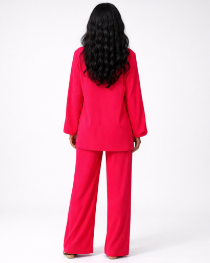 Ensemble femme chemise et pantalon fluide coupe large confortable