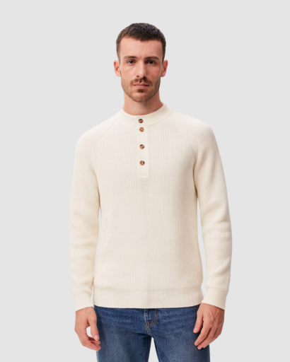 Pull Henley Homme en Cachemire – Élégance Classique & Confort Haut de Gamme