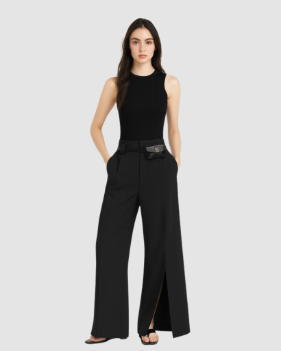 Pantalon Large Fendu pour Femme – Élégance Moderne et Confort Quotidien