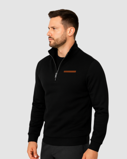 Sweat à Col Zippé Homme – Confort Moderne et Détail Minimaliste