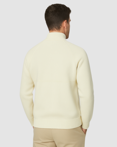 Pull Col Demi-Zip Homme – Maille Confort Structurée