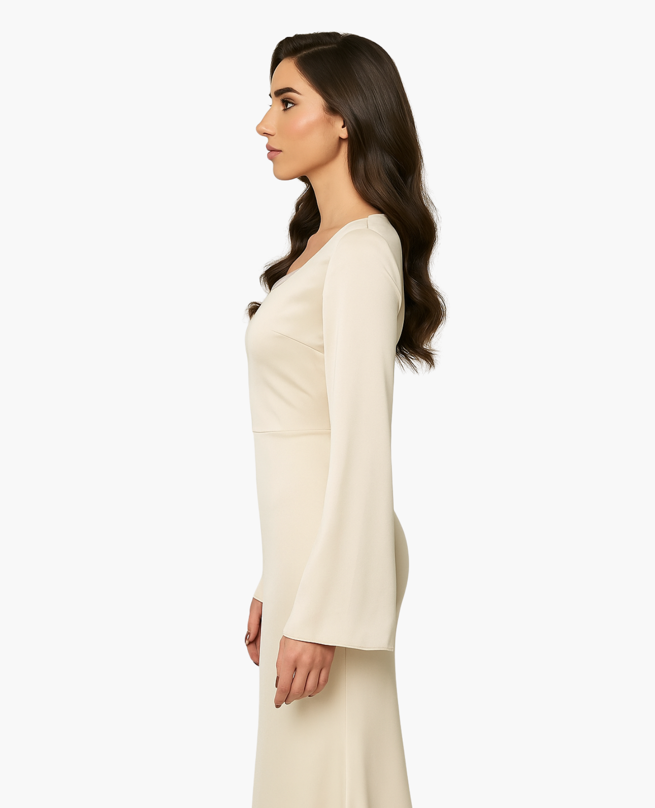 Robe Maxi Femme Satinée Coupe Ajustée – Dos-Nu Élégant | Soirée & Invitée de Mariage