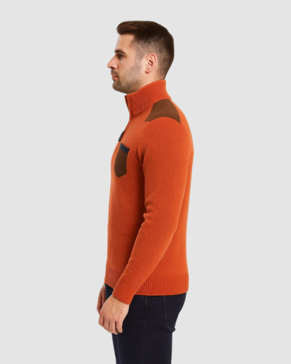 Pull à Col Zippé Homme | Design Structuré et Détails Contrastés