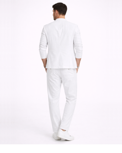 Ensemble homme décontracté veste légère et pantalon coupe droite