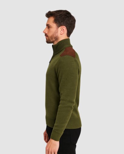 Pull à Col Zippé Homme | Design Structuré et Détails Contrastés