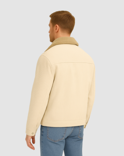 Veste Homme en Velours Côtelé avec Doublure Polaire – Style Urbain et Chaleur Garantie