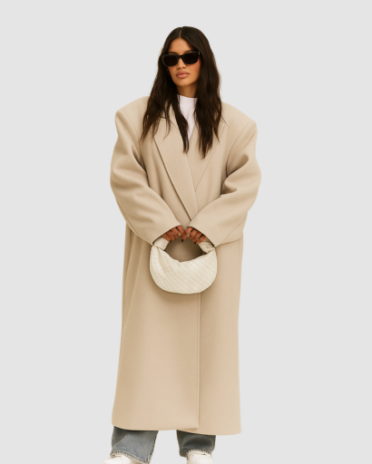 Manteau Long Oversize Femme – Élégance Structurée et Intemporelle