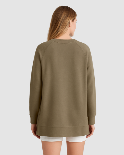 Sweat Oversize Femme à Fermetures Éclair Latérales – Confort Décontracté et Moderne